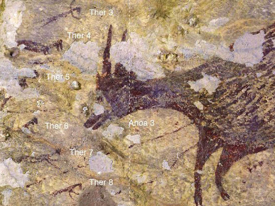 Древнейшее наскальное изображение охоты нашли в Индонезии