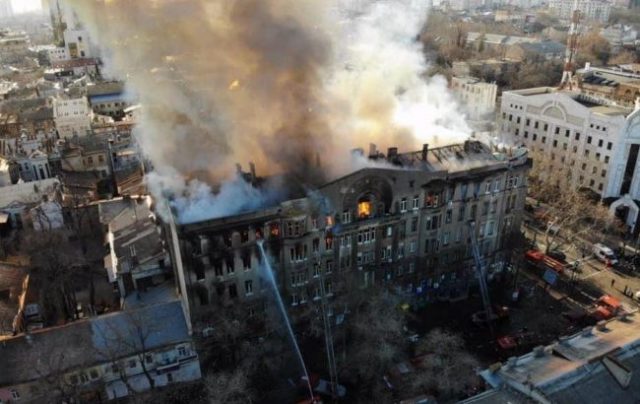Пожар Одесса колледж