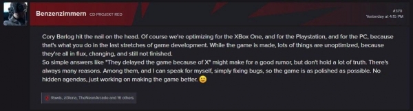 «Мы просто делаем игру лучше». CDPR опровергла слухи о переносе Cyberpunk 2077 из-за Xbox