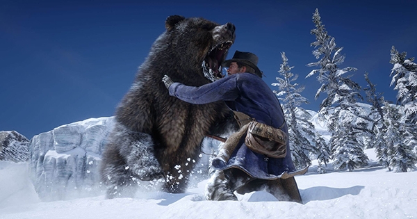 В Red Dead Redemption 2 можно остановить нападение медведя пристальным взглядом