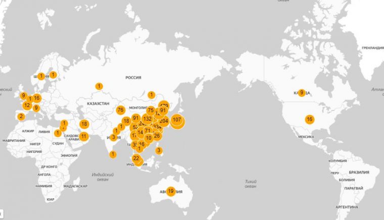 Онлайн карта коронавируса