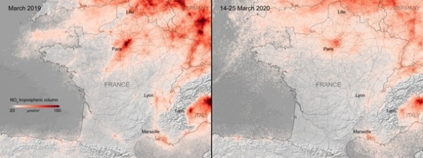 В Европе улучшилось качество воздуха: фото со спутника