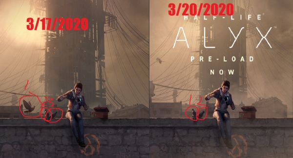 Valve удалила третью птицу с постера Half-Life: Alyx. Студии так не нравится цифра три?