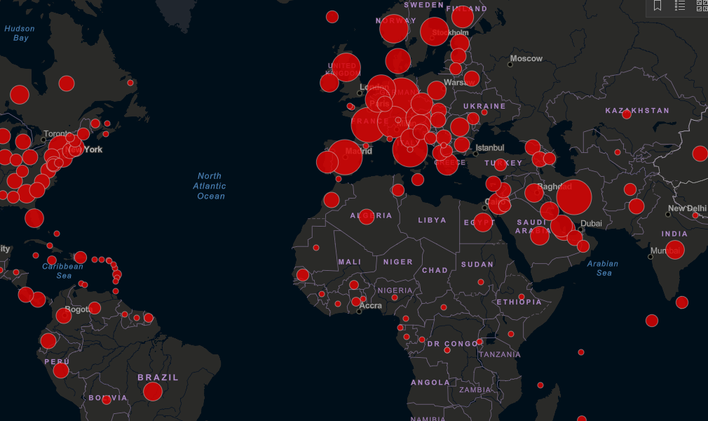 Карта распространения коронавируса