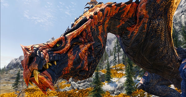Автор популярного графического мода для The Witcher 3 добрался до Skyrim и улучшил драконов