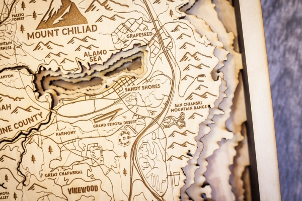 Фанат GTA 5 вырезал объемную карту Лос-Сантоса из дерева